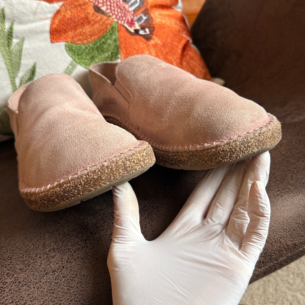 BIRKENSTOCK CALLAN SUEDE LEATHER CONVERTIBLE SLIP ON LOAFER FLATS CORK VGUC 39E - Picture 15 of 15